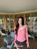 PORTAestilo Coreano 2026 Otoño Nueva Llegada Elegante Botón de Deseo Puro Cuello en U Casual Adelgazante Versátil Camiseta Top Mujer