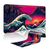 Mouse Pad Transfronteiriço Mais Vendido com Linhas de Ondas do Oceano, Tamanho Extra Grande, Resistente à Sujeira, Espessado, Trava de Borda para Teclado e Mesa