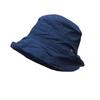 Chapéu Bucket de Algodão para Mulheres, Estilo Hepburn, Aba Longa na Frente e Curta Atrás, Chapéu de Sol Artístico Estilo Coreano com Detalhes Metálicos, Versão Fina
