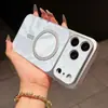 Funda magnética para teléfono con diseño de ondas de agua, adecuada para Apple 17Promax, iPhone16, textura de alta gama, funda protectora 15