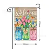 Bandera de Jardín Temática de Verano Transfronteriza Decorativa para Patio Festival Fiesta Escena Decorativa Lino Impresión Doble Cara