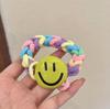 Linda diadema de cara sonriente banda de goma elástica alta duradera cuerda para atar el pelo de mujer Cuerda para el pelo estilo Ins 2023 nuevo gama alta