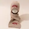 Conjunto de Dos Piezas de Gorro y Bufanda Tejidos para Niños Coreano Otoño e Invierno Gorro de Lana Personalizado para Bebé Bufanda Cálida Bordada con Letras