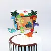 Tema de Dibujos Animados Infantiles Dinosaurio Animal Marino Tarjeta para Pastel de Cumpleaños Vengadores Tarjeta con Palillo de Dientes Insertable