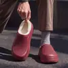Pantuflas de color liso, impermeables, de punta cerrada para mujer, nueva colección otoño/invierno 2026, moda para exteriores, forradas de felpa, con suela gruesa y antideslizantes, de algodón