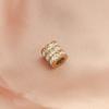Rumnvnty Contas Cilíndricas Vazadas com Buraco Grande Contas Espaçadoras Acessórios para Joias DIY Acessórios de Diamante de Três Camadas Materiais para Joias