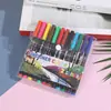 Pintura Especial para Arte a Base de Agua Marcador de Punta de Fibra de Colorido para Línea de Gancho 0.5mm Bolígrafo para Manicura Set de 12 Colores