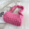 Nuevo Bolso de Hombro para Mujer Versátil Fresco Dulce Lindo Bolso Sobaco Gran Capacidad Simple Portátil Terciopelo Bandolera