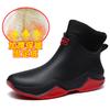 Botas de chuva forradas de lã para casais, antiderrapantes, à prova d'água, resistentes ao desgaste, botas de chuva, pesca ao ar livre, cavaleiro, chef, sapatos de borracha com plataforma quente