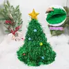 Árbol de Navidad, sombrero de Navidad estilo ins, sombrero de Navidad de tinsel verde de recuerdo, tinsel verde mágico para posar