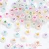 Estrella acrílica de colores brillantes, luna, cuentas redondas, cuentas brillantes en forma de corazón, materiales para pulseras, collares de joyería hechos a mano para DIY