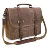 Bolsa para Computadora de 14 pulgadas Personalizada de Fábrica Maletín Retro de Cuero Genuino Bolso Cruzado para Hombre Bolso de Hombro Impermeable