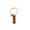 Llavero de acrílico de doble cara con texto de caqui, lindo, creativo y práctico, pequeño regalo, colgante de anillo de alambre
