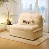 Sofá Cama Individual Estilo Crema Plegable Telescópico Doble Uso Sala de Estar Apartamento Pequeño Habitación de Alquiler Estudio Balcón Cama Multifuncional