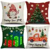 Capas de almofada de Natal outono e inverno transfronteiriças, capas de almofada de sofá, almofadas decorativas de linho estampadas, atmosfera de Natal no atacado