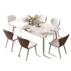 Mesa de Comedor Minimalista de Lujo Ligero con Cubierta de Roca para Apartamento Pequeño Hogar Rectangular Silla Baylor Cocina Sala de Estar Morado Morandi Mesa y Sillas de Comedor