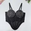 Estilo Quente Transfronteiriço Europeu e Americano Sutiã de Suspensório com Contas Rosqueadas Malha Sexy Costas Bonitas Tubinho Top Performance de Palco Sutiã de Espinha de Peixe