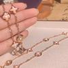 Pulseira Feminina de Luxo Leve e Sofisticada Nova de Alta Qualidade Diamante em Formato de Burro Quatro Flores Trevo de Quatro Folhas Atacado Dropshipping