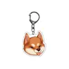 Llavero Perro Corgi Chai Muñeco Perro diy Dibujo Animado Lindo Llavero Acrílico Doble Cara Colgante para Bolso