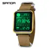 Reloj de Moda Sanda Cuadrado de Pantalla Única Personalizado para Hombres y Mujeres, Adolescentes, Escuela Secundaria Reloj Electrónico Multifunción Luminoso Impermeable
