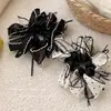 Goma para el pelo de estilo coreano inspirada en el ballet con estampado floral de lunares y lazo para mujer, accesorio para moño estilo perezoso, goma de pelo extragrande