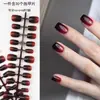 Uñas Postizas Portátiles Estilo Ballet Cortas de PMMA, Piezas de Uñas Pre-dimensionadas, Parches de Uñas con Arte Terminado, Arte de Uñas de Color Sólido Hecho a Mano, Removibles, Al Por Mayor