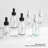 Em estoque 30ml 60ml 120ml Frasco conta-gotas Boston Anel de Vidro Ombro Inclinado Fosco Frasco de Vidro para Óleo Essencial Frasco de Subembalagem