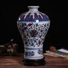 Azul e branco multicolorido rachado esmalte cerâmica vaso decorativo vaso Jingdezhen porcelana casa sala de estar chinês antigo enfeites de prateleira