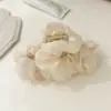 Grampo de Cabelo Plissado de Malha com Strass Coreano Versátil Presilha Grande de Tubarão Presilha de Nuvem Acessório de Cabelo