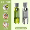 Cepillo para Tapa de Vaso Tres en Uno, Cepillo Portátil para Botellas, Juego de Cepillos de Limpieza, Cepillo para Boca de Vaso, Cepillo para Taza Térmica, Herramienta de Limpieza para Vasos de Agua
