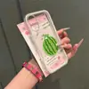 Fruta Sandía Inglés Adecuado para Funda de Teléfono Móvil Apple 16/15Pro 14 Color Contrastante Dos en Uno 13 Simple 12 Transparente 11