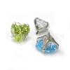 Pendientes de titanio F136 con forma de corazón y garra con incrustaciones de circonita 5A, joyería para piercing corporal de aleación de titanio G23, gran oferta transfronteriza.