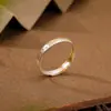 Yuebao Joias Prata Pura S999.9 Pintado a Ouro Palavras Auspiciosas Anéis de Casal Acompanhantes Moda Retrô Simples Anel Ajustável