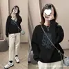 Sudadera fina con estampado oversize para mujer de primavera y otoño, top básico de moda 2026, estilo europeo y americano versátil