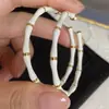 Pendientes Asiáticos de Comercio Exterior Estilo Europeo y Americano de Paula para Mujer, Aro Grande Exagerado de Moda con Diseño de Pintura al Óleo, Bambú Shein Modelo Nuevo