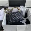 Bolso Clásico Estilo Chanel Cf Caviar Hass Original Piel Genuina Bolso de Mujer Acolchado con Cadena al Hombro y Cruzado para Mujer