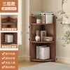 Novo Estante de Canto Estilo Chinês Prateleira de Armazenamento Armário de Canto de Parede Multicamadas Armário de Canto para Sala de Estar de Chão Madeira Maciça Armário de Canto de Armazenamento Prateleira de Armazenamento