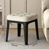 Taburete bajo apilable de repuesto, taburete cuadrado pequeño, simple y grueso, lujoso para la sala de estar, taburete cuadrado suave y grueso, estilo moderno ligero, tapizado