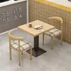 Tienda de fideos para picar, barbacoa, desayuno, juego de mesa y silla para comida rápida, tienda de té de leche y postres, mesa de restaurante, tipo económico comercial
