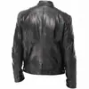 Jaqueta de Couro Europeia Transfronteiriça Masculina Gola Vertical Moderna Primavera e Outono Nova Jaqueta de Couro Roupa de Biker Bonita Juventude Tamanho Plus Jaqueta