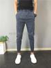 Jeans de verano de color sólido ajustados para hombre, pantalones de moda juvenil, cropped, de pierna pequeña, combinan con todo, jeans modernos hasta el tobillo