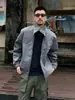Chaqueta de Piloto Retro Americana para Hombre Primavera y Otoño Ropa de Trabajo Funcional Chaqueta de Cuello Alto Tendencia Elegante Top de Gama Alta