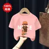 Roupa Infantil Meninos Verão Camiseta 100% Algodão 2026 Novo Estilo de Verão para Crianças Maiores, Blusa de Verão Elegante de Manga Curta para Meninos