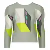 Top plisado con estampado de dibujos animados para mujer, diseño fino, estampado elástico de nicho, corte ajustado, camiseta básica adelgazante para mujer