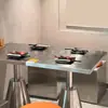 Mesas e Cadeiras para Restaurante de Hot Pot Estilo Industrial, Mesas para Cafeteria Famosa na Internet, Sofás, Mesas Redondas, Mesas de Centro, Mesas e Banquetas de Jantar de Aço Inoxidável de Luxo Leve