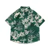 Camisas Hawaianas de Manga Corta New Retro Transfronterizas para Hombres y Mujeres, Casual Modernas Holgadas para Parejas, Camisas Florales de Playa para Vacaciones