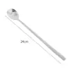 Cuchara Dorada de Mango Largo, Cuchara Extendida para Remover Café, Palillo Mezclador, Cuchara Pequeña de Acero Inoxidable 304 para Leche y Condimentos, Estilo Coreano
