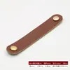 Alça de Couro Cor de Latão para Portas de Armário, Design Simples de Furo Único para Armários, Guarda-Roupas e Gavetas, Alça de Couro de Cobre Puro, Alça de Couro para Bolsas