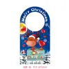 Tienda de centro comercial navideño suministros de decoración para el hogar para personas mayores muñeco de nieve alce manija de puerta colgante pequeño escena de ambiente