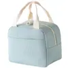 Nueva bolsa de almuerzo, bolso de mano de pana de color liso a la moda con capa aislante engrosada, bolsa de almuerzo para estudiantes mujeres